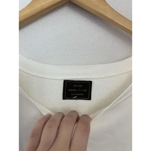 Free People Retro Brand California Pullover Sweatshirt Women’s Large Oversized - Picture 3 of 7